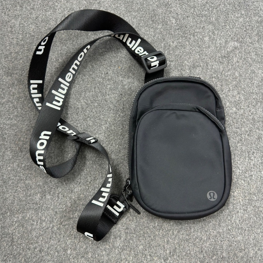 Lululemon Easy Access Crossbody Bag Black Logo Strap Mini Messenger Bag
